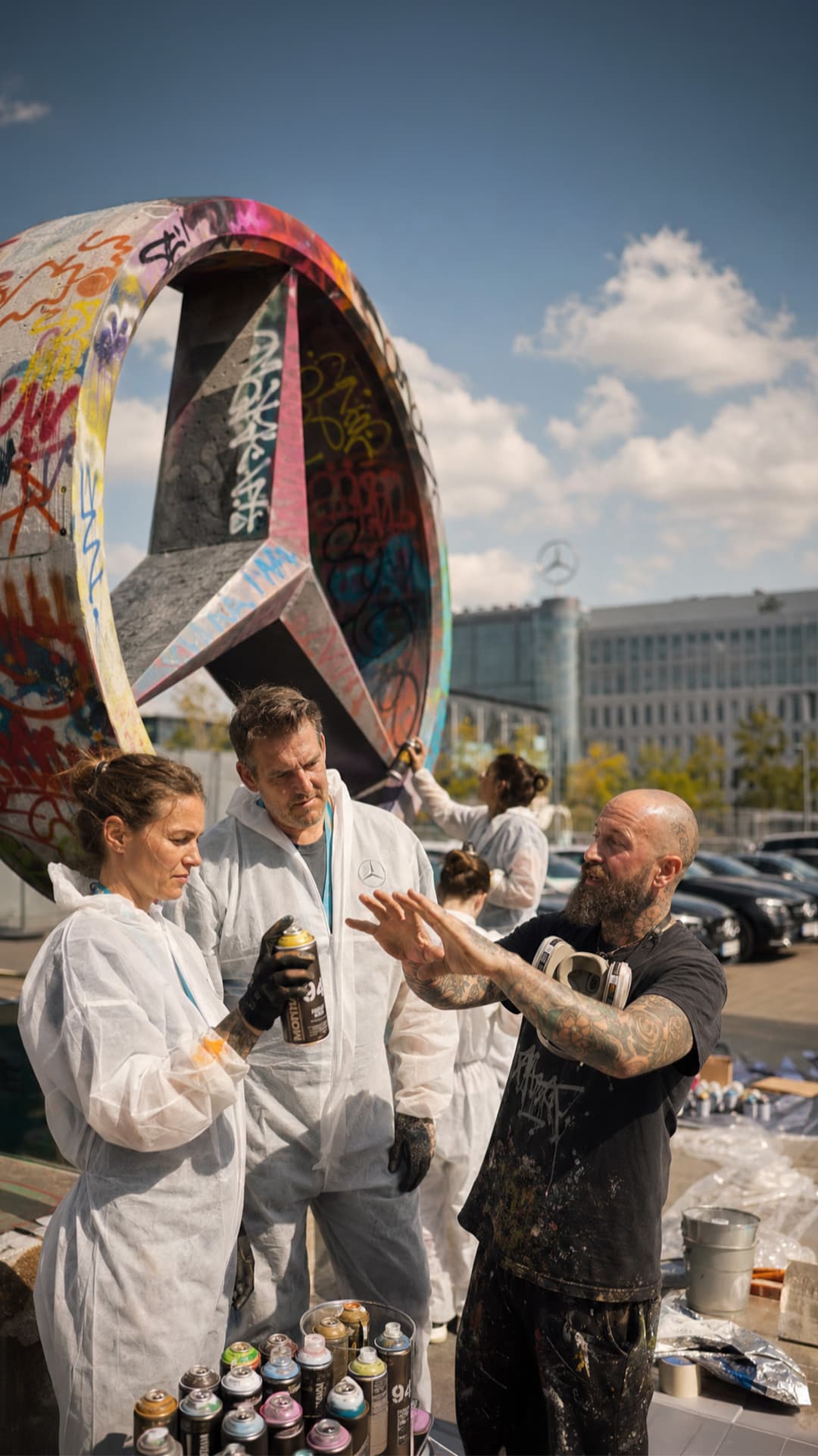Art-Coach bei einem Graffiti-Workshop